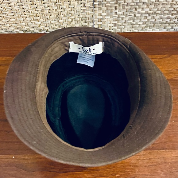 NWOT Brown Cotton Floral Band Fedora - Picture 7 of 8